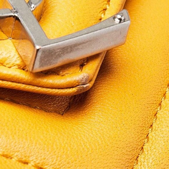 Yves Saint Laurent Yellow Matelasse Leather Medium Punk Chain Bag - Picture 6 of 12